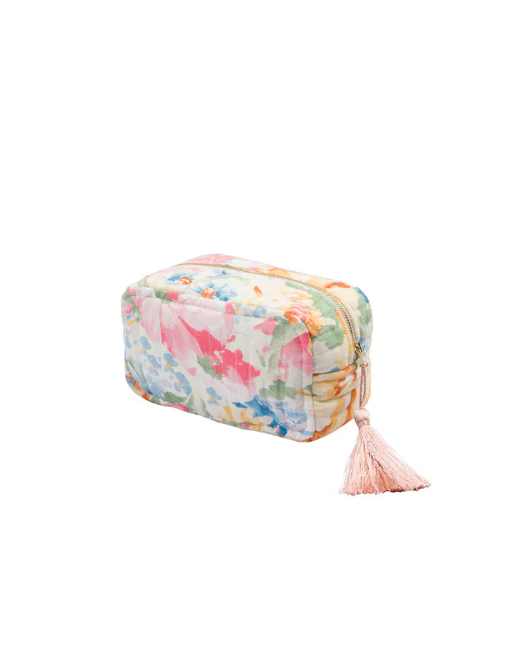 byTiMo Cosmetic Bag Linen Pink Floral - hvittrad.no