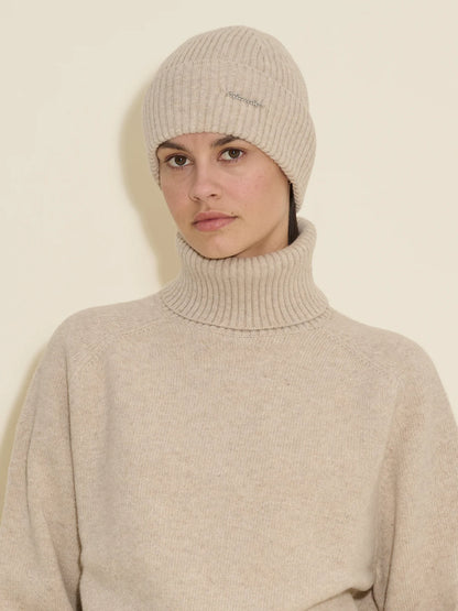 Lambswool Rib Beanie Sand