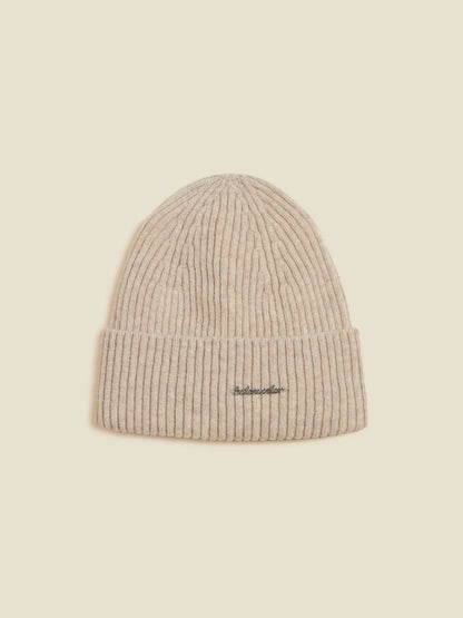 Lambswool Rib Beanie Sand