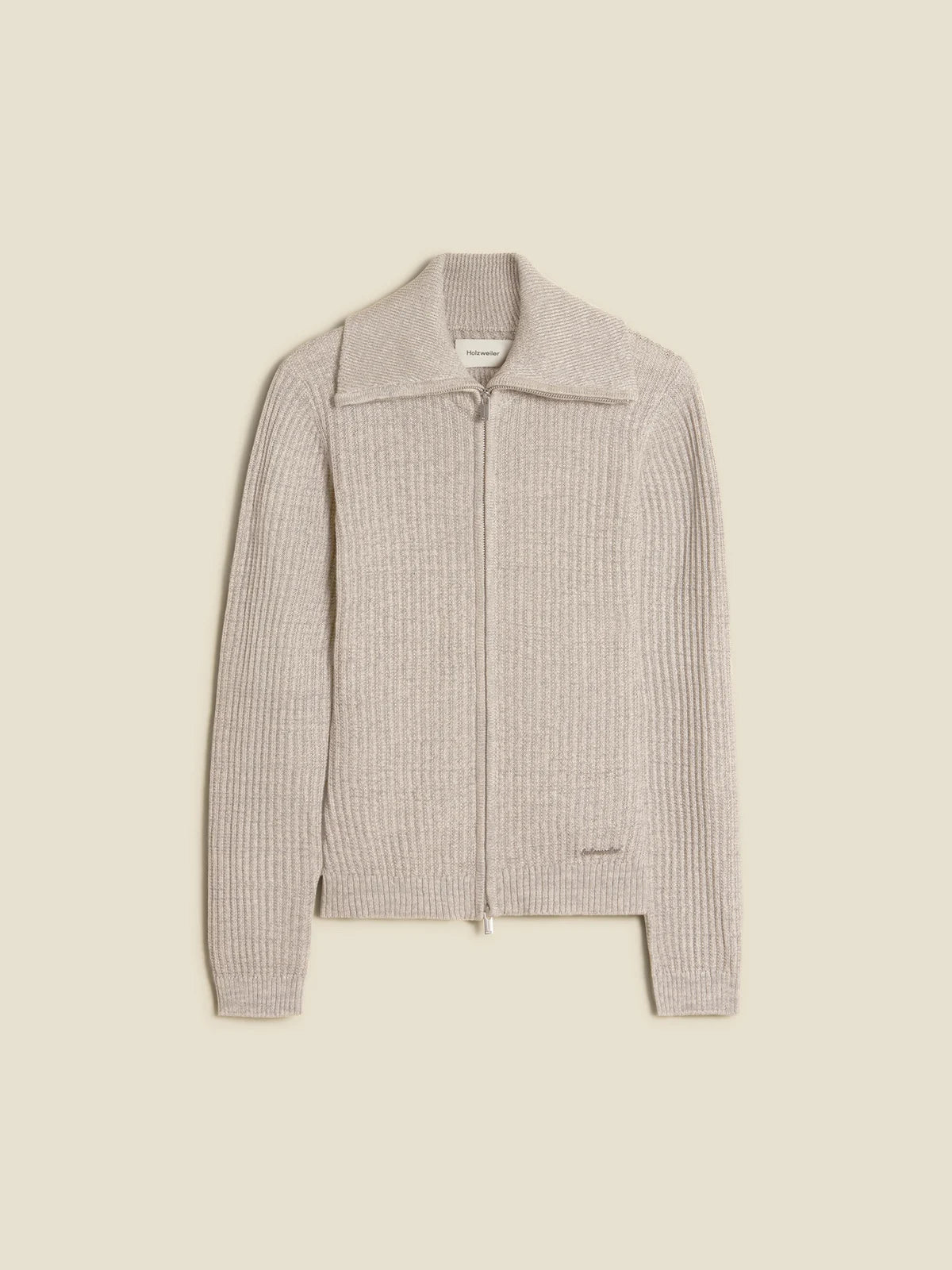 Holzweiler Line Zip Cardigan Grey Mix - hvittrad.no