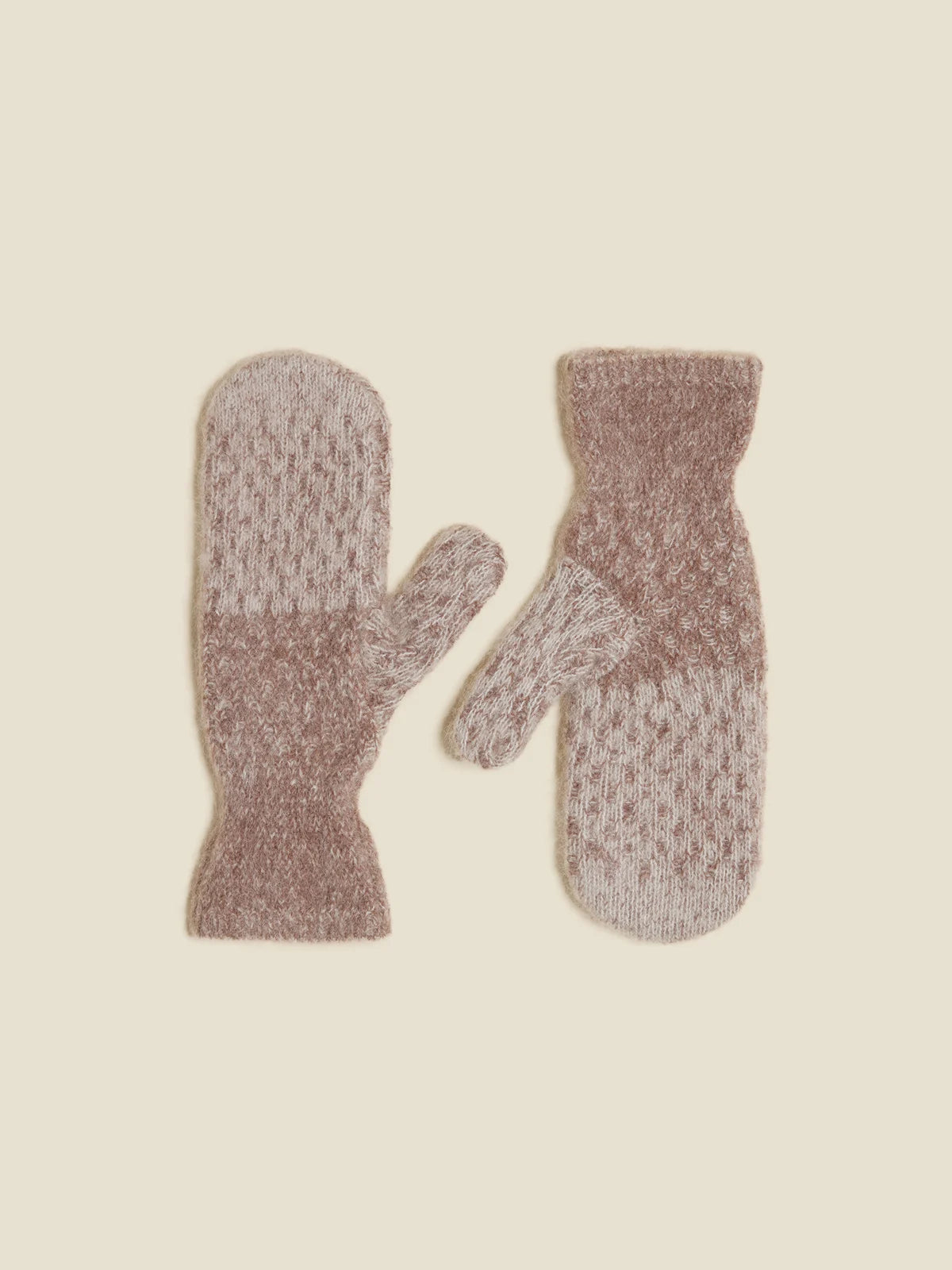 Tine Faded Knit Mittens Burgundy