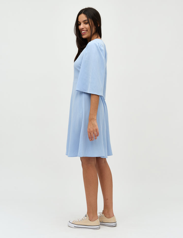 mbym Melika NW-M Neveah Dress Blue Fjord - hvittrad.no