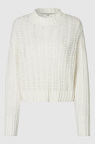 Second Female Shefali Knit O-Neck Snow White - hvittrad.no