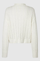 Second Female Shefali Knit O-Neck Snow White - hvittrad.no