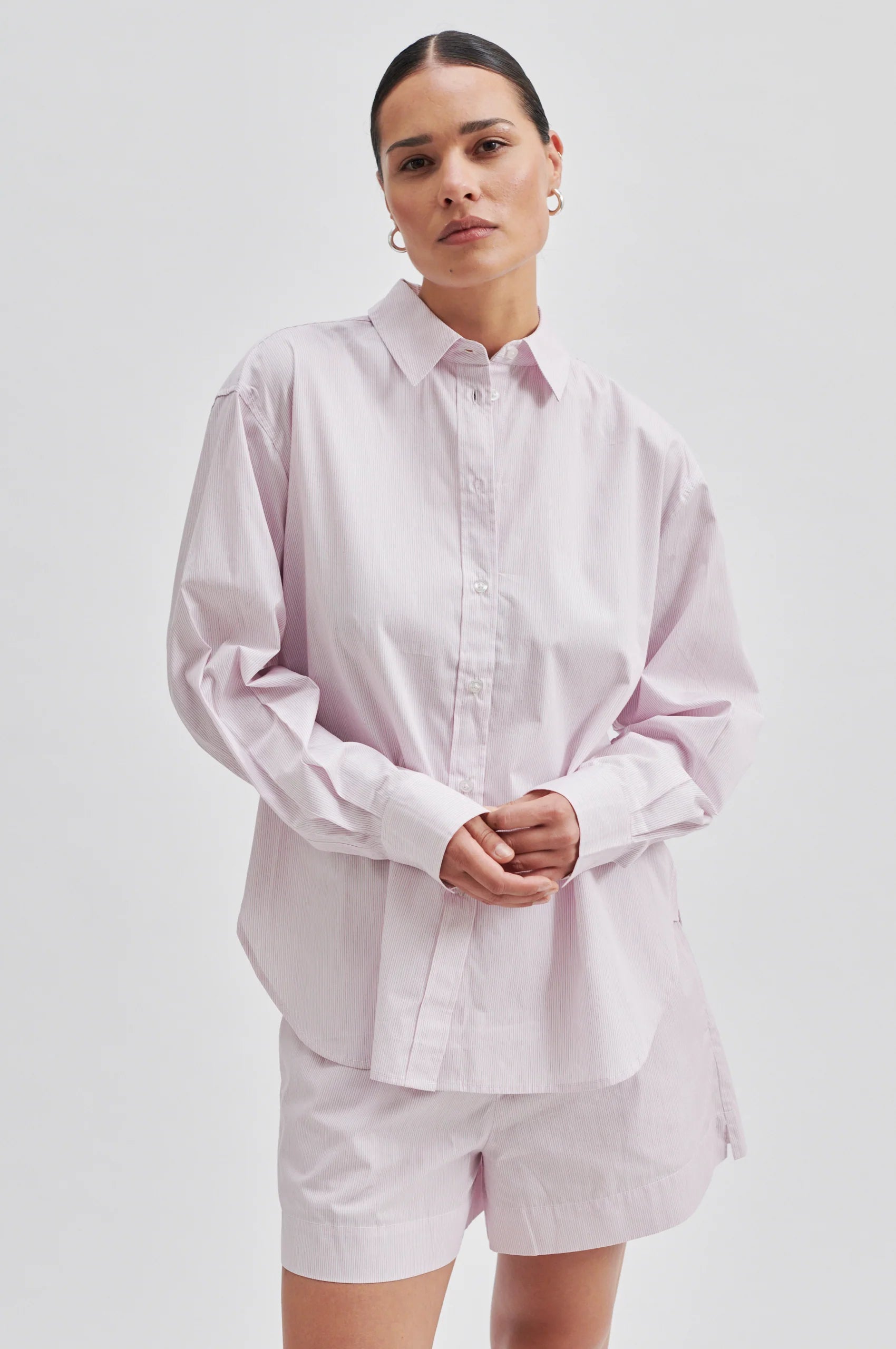 Second Female Yaya Shirt Lavender Fog - hvittrad.no