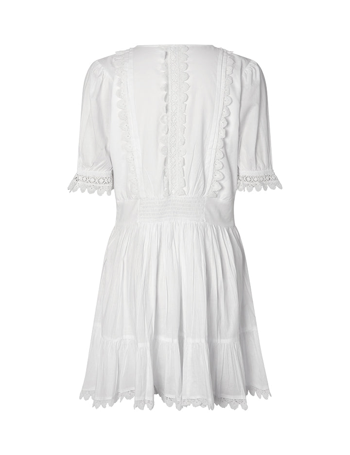 Mbym Balana-M Merllita Dress White - hvittrad.no