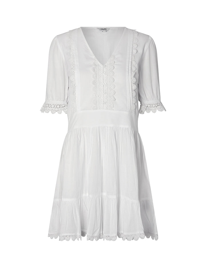 Mbym Balana-M Merllita Dress White - hvittrad.no