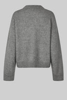 Second Female Brook Knit Drop Shoulder O-Neck Charcoal Gray - hvittrad.no