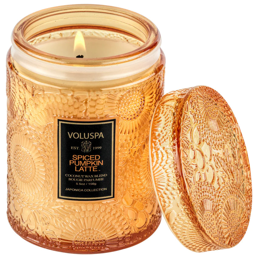 Voluspa Small Jar Candle - Spiced Pumpkin Latte 156g - hvittrad.no