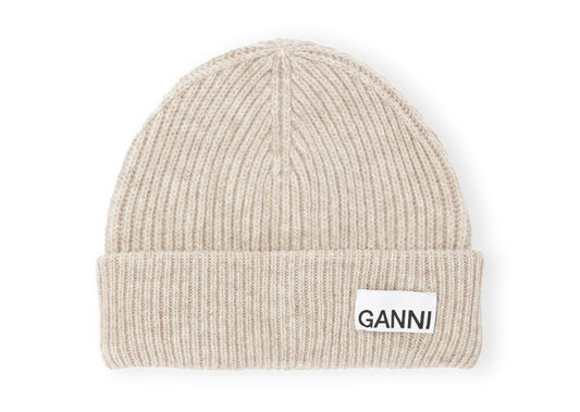 Light Structured Rib Knit Beanie Brazilian Sand