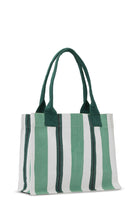 Ganni Large Easy Shopper Stripes Juniper - hvittrad.no