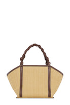 Ganni Bou Medium Tote Raffia Nature - hvittrad.no