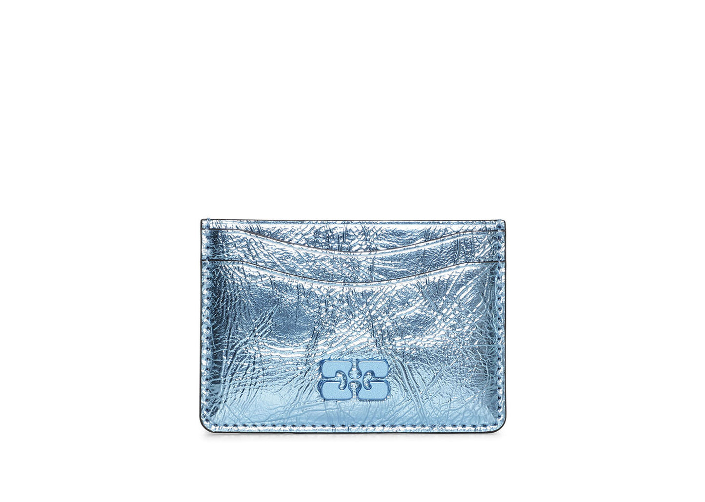 Ganni Ganni Bou Card Holder Metallic Blue Curacao - hvittrad.no