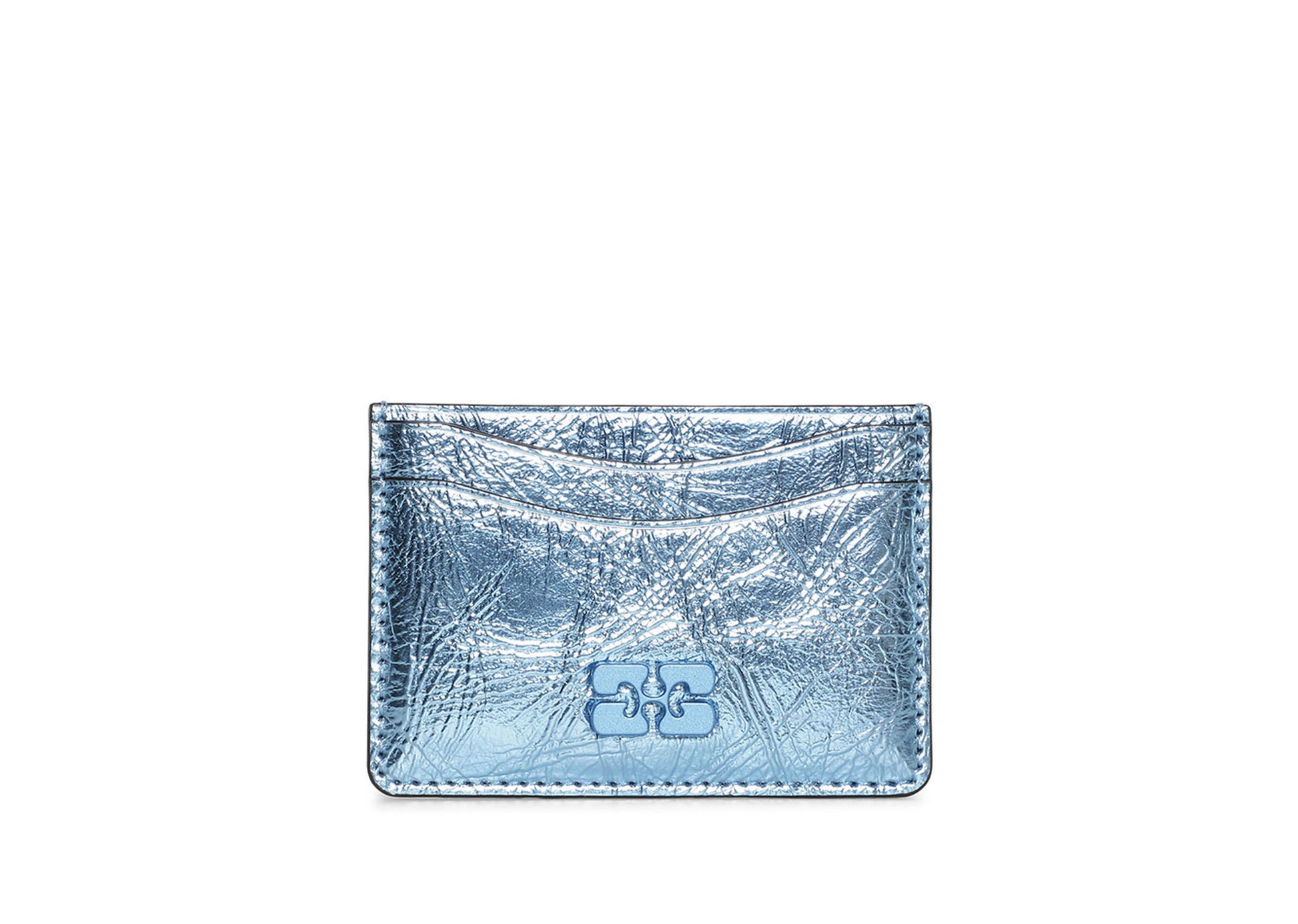 Ganni Ganni Bou Card Holder Metallic Blue Curacao - hvittrad.no