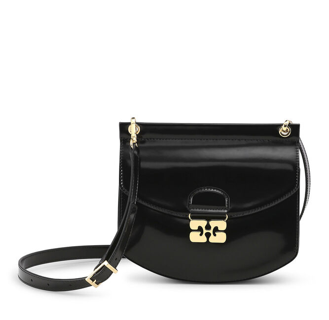 GANNI Apo-G Bag Small Patent Black - hvittrad.no