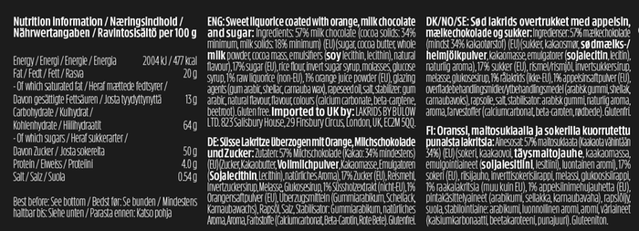 Lakrids by Bülow Lakrids Lovers Chocolate & Orange Regular 295g - hvittrad.no