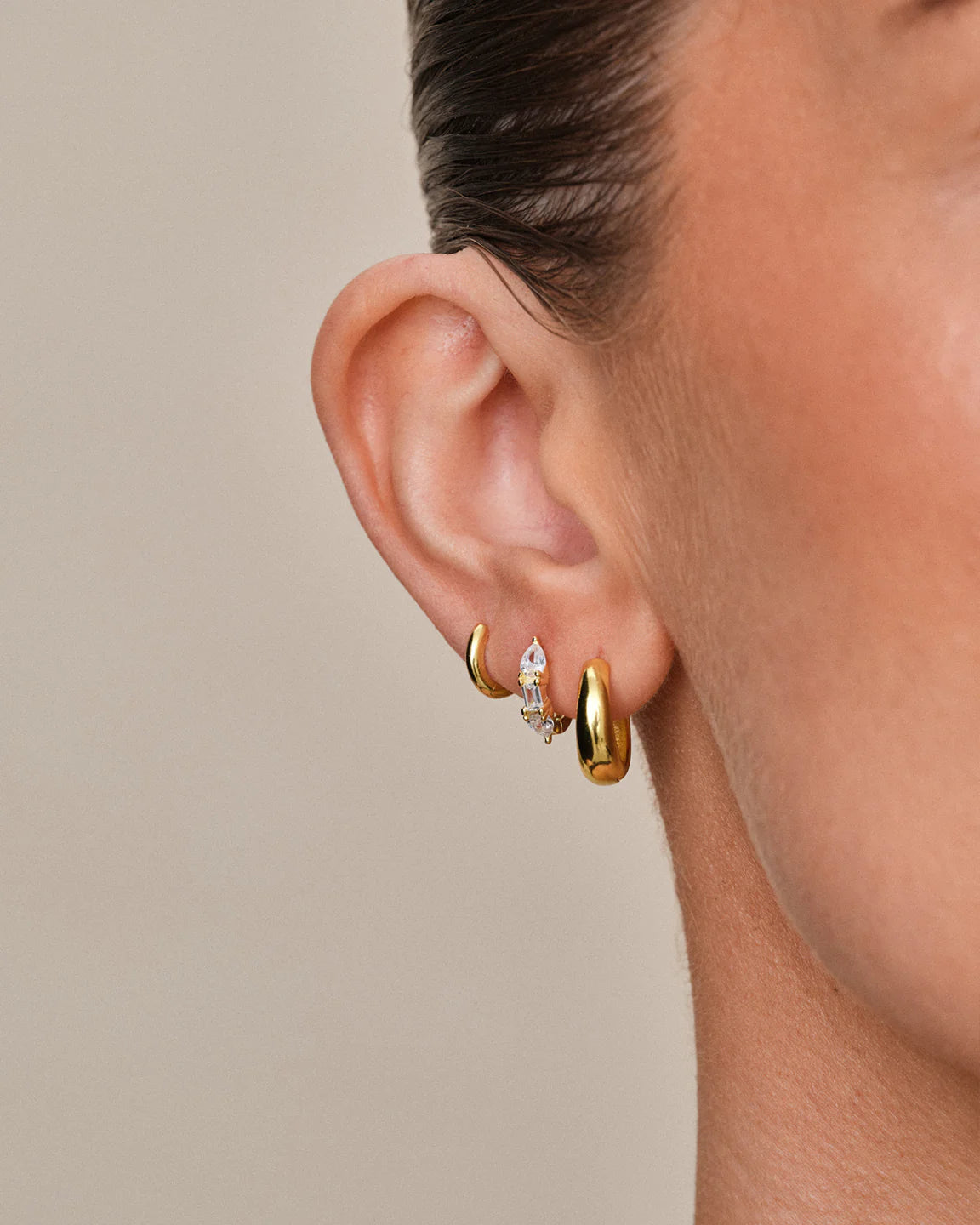 Philippa Studios Classic Hoops X-Small Gold - hvittrad.no