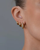 Philippa Studios Dome Pave Hoops Large Gold - hvittrad.no