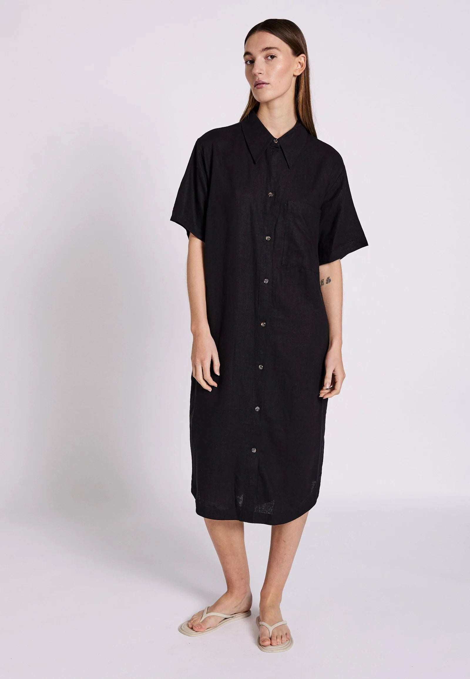 NORR Esma Shirt Dress Black - hvittrad.no