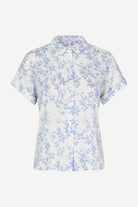 Samsøe Samsøe Majan SS Shirt 9942 Meadow Light Blue - hvittrad.no