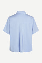 Samsøe Samsøe Mina SS Shirt 14028 Blue Heron - hvittrad.no