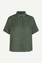 Samsøe Samsøe Mina SS Shirt 14028 Dusty Olive - hvittrad.no