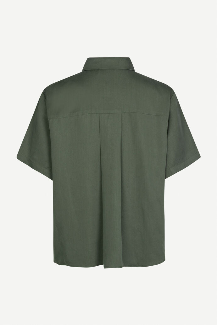 Samsøe Samsøe Mina SS Shirt 14028 Dusty Olive - hvittrad.no