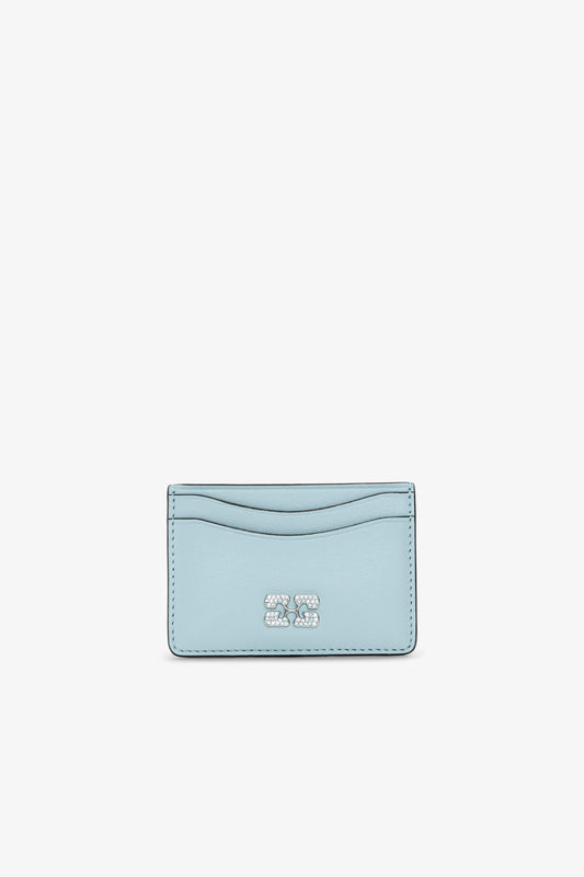 Ganni Bou Card Holder Strass Icy Blue