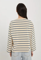 NORR Giva LS Tee Navy Stripe - hvittrad.no