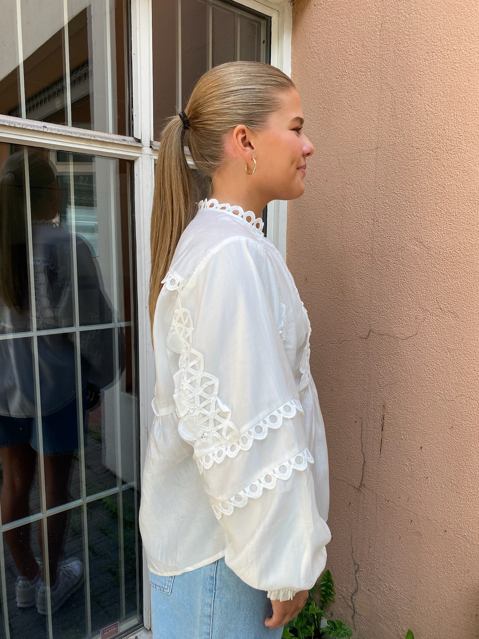 Gossia KaiaGO Lace Blouse Off-White - hvittrad.no