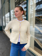 MSCH Copenhagen Eliza Nenaya Cardigan STP R Yellow/ Ice - hvittrad.no