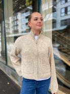 MSCH Copenhagen Lediona Hope Cardigan Oatmeal Melange - hvittrad.no