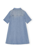 Ganni Heavy Denim Mini Dress Tint Wash - hvittrad.no