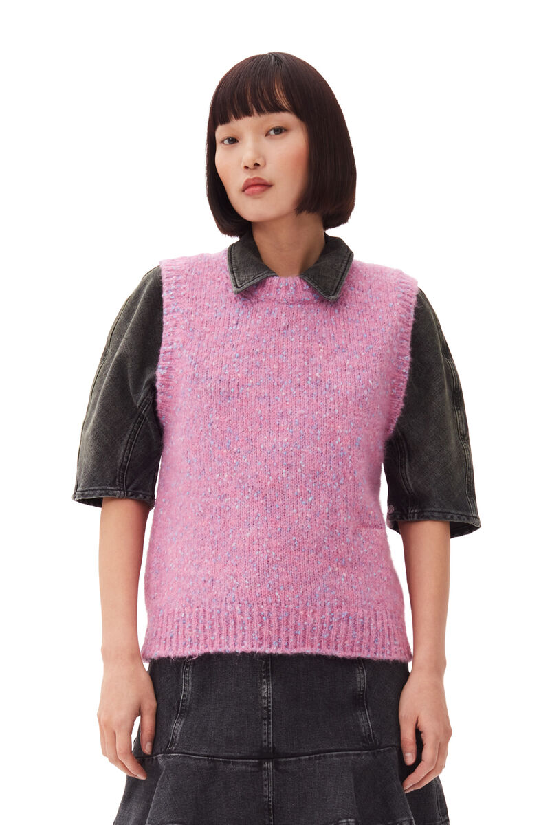 Alpaca Cotton Mix Vest Rose Violet