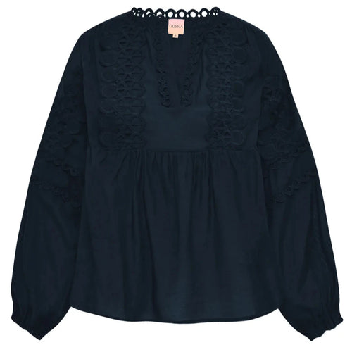 KaiaGO Lace Blouse Dark Navy