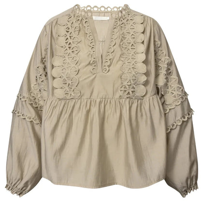 Gossia KaiaGO Lace Blouse Sand - hvittrad.no