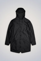 Rains Long Jacket W3 Black - hvittrad.no