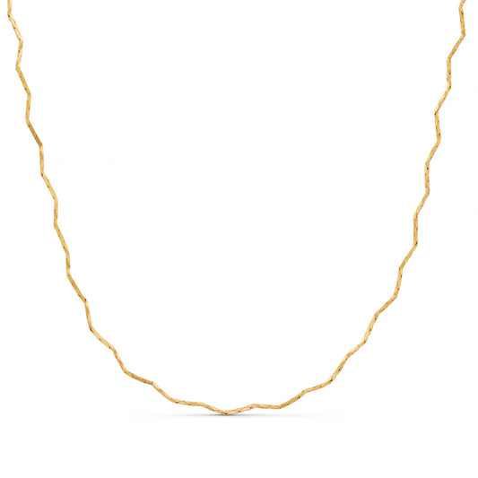 Fine Wave Chain Necklace Gold