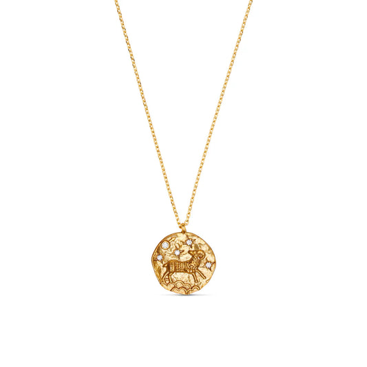 Aries Zodiac Necklace Gold