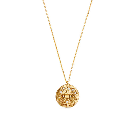 Taurus Zodiac Necklace Gold