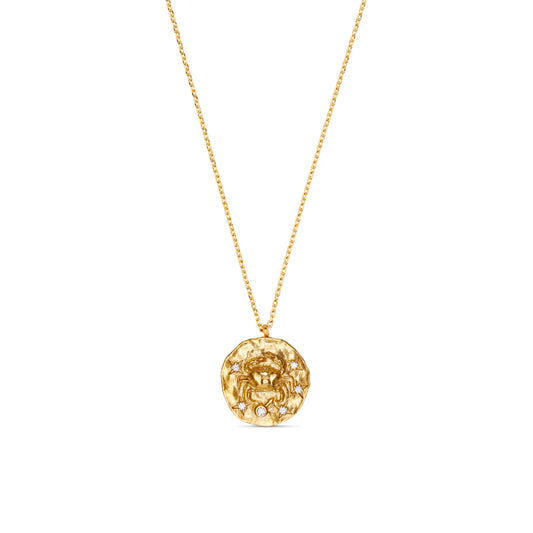 Cancer Zodiac Necklace Gold