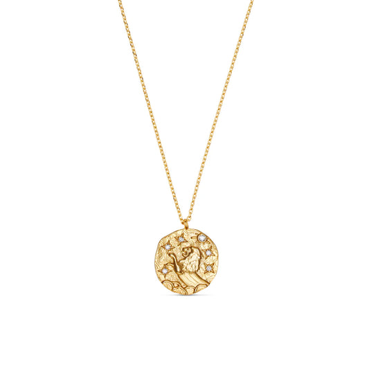 Leo Zodiac Necklace Gold