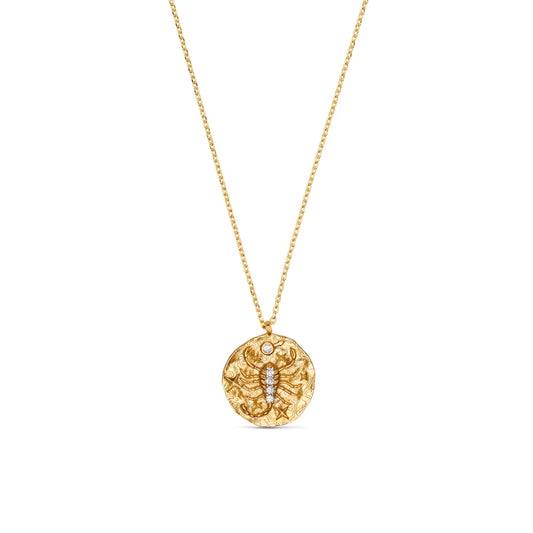 Scorpio Zodiac Necklace Gold