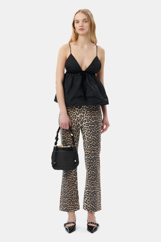 Print Denim Betzy	Cropped Leopard