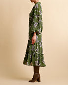 byTiMo Spring Shirt Dress Green Rose - hvittrad.no