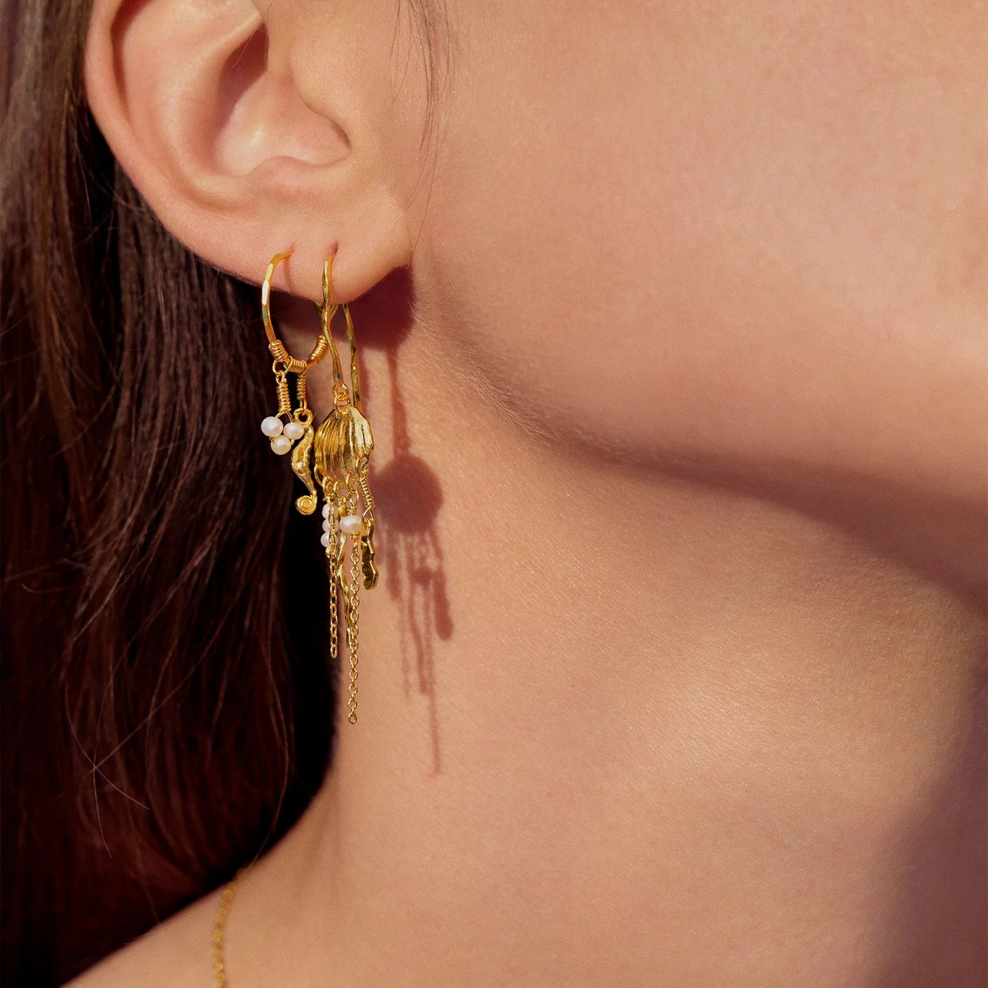 Maanesten Momi Earrings Gold - hvittrad.no