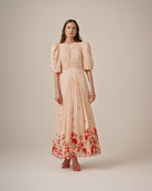 byTiMo Georgette Tieband Gown Wild Flowers - hvittrad.no