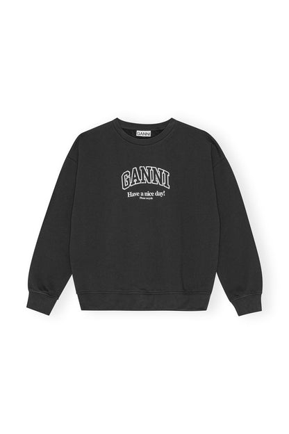 Ganni Isoli Ganni Oversized Sweatshirt Phantom - hvittrad.no