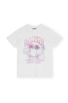 Ganni Basic Jersey Coctail Relaxed T-Shirt Bright White - hvittrad.no