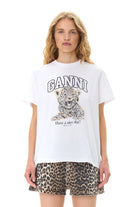 GANNI Basic Jersey Leopard Relaxed T-Shirt Leopard - hvittrad.no